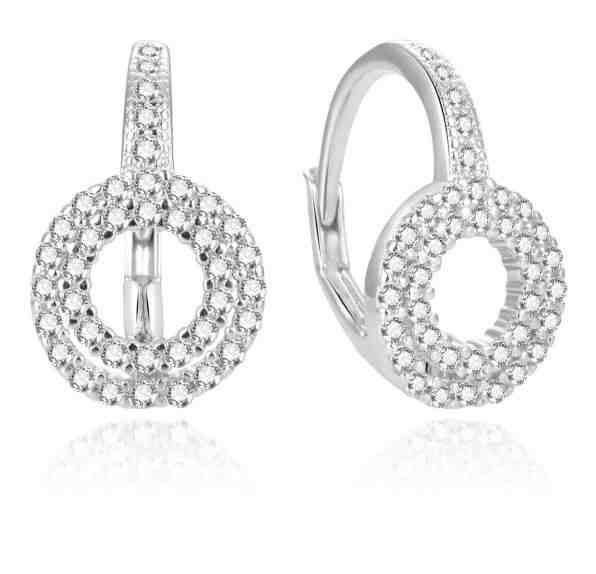 Beneto Jemné stříbrné náušnice se zirkony AGUC1761 + 2 měsíce na vrácení zboží