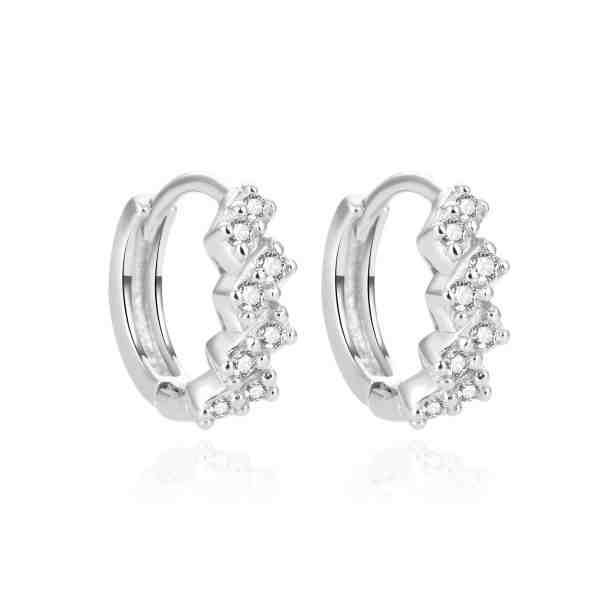 Beneto Třpytivé kruhové náušnice ze stříbra se zirkony AGUC2122L + 2 měsíce na vrácení zboží