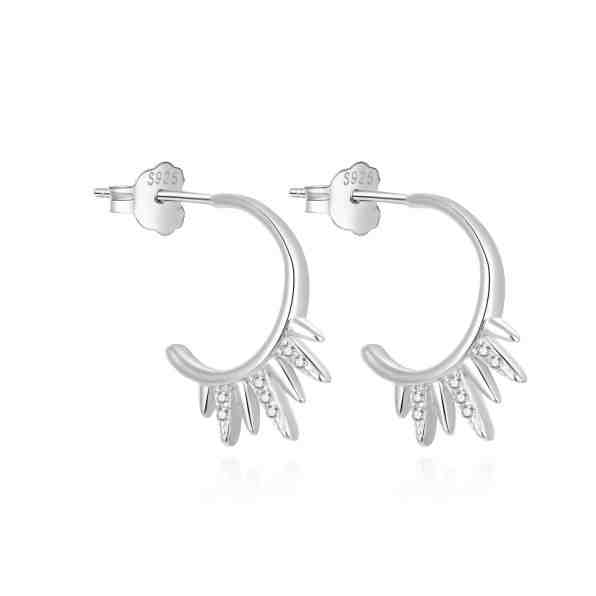 Beneto Originální kruhové náušnice ze stříbra se zirkony AGUP1372L + 2 měsíce na vrácení zboží