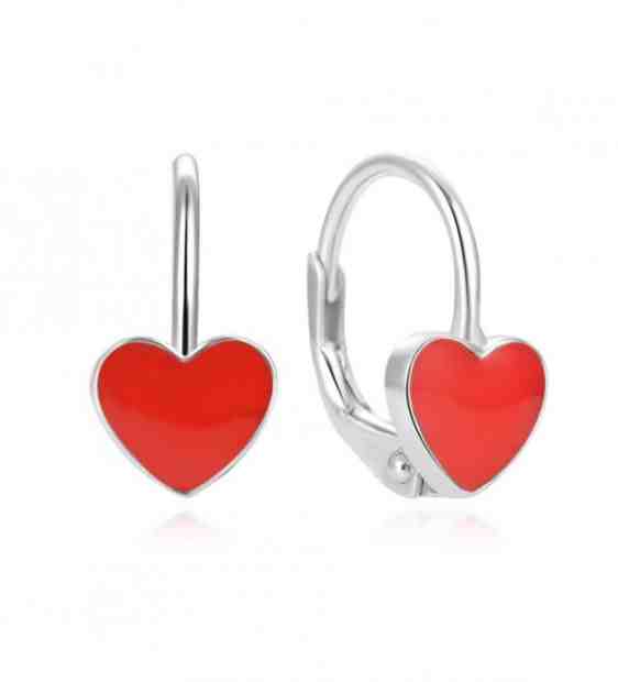 Beneto Dívčí stříbrné náušnice se srdíčky AGUC1290DL + 2 měsíce na vrácení zboží