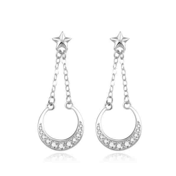 Beneto Fashion stříbrné náušnice se zirkony AGUP2287 + 2 měsíce na vrácení zboží