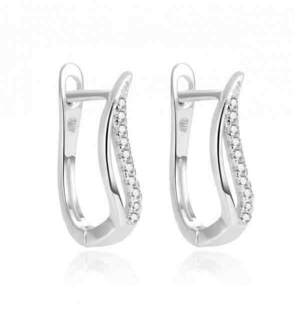 Beneto Originální stříbrné náušnice se zirkony AGUC2384L + 2 měsíce na vrácení zboží