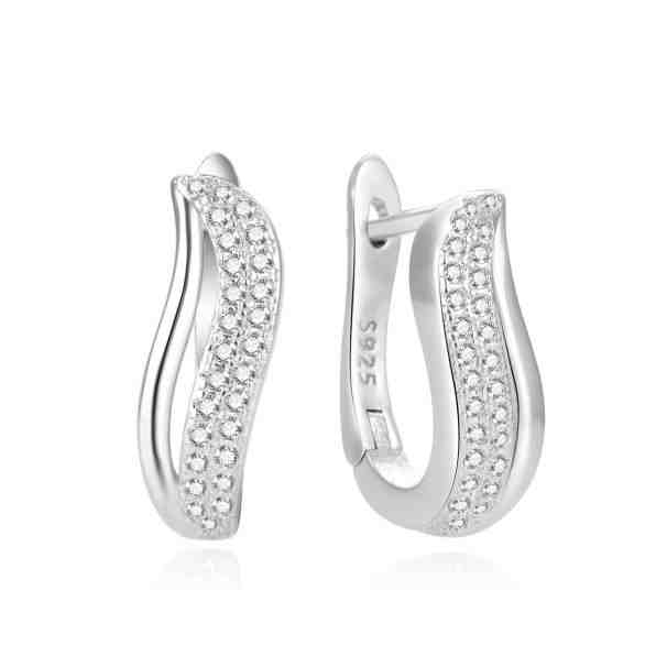 Beneto Elegantní stříbrné náušnice se zirkony AGUC2382L + 2 měsíce na vrácení zboží