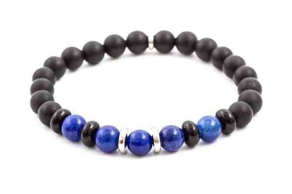 Beneto Korálkový náramek z jadeitu, achátu a onyxu MINK54 17 cm + 2 měsíce na vrácení zboží