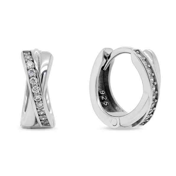 Brilio Silver Půvabné kruhové stříbrné náušnice EA207W + 2 měsíce na vrácení zboží