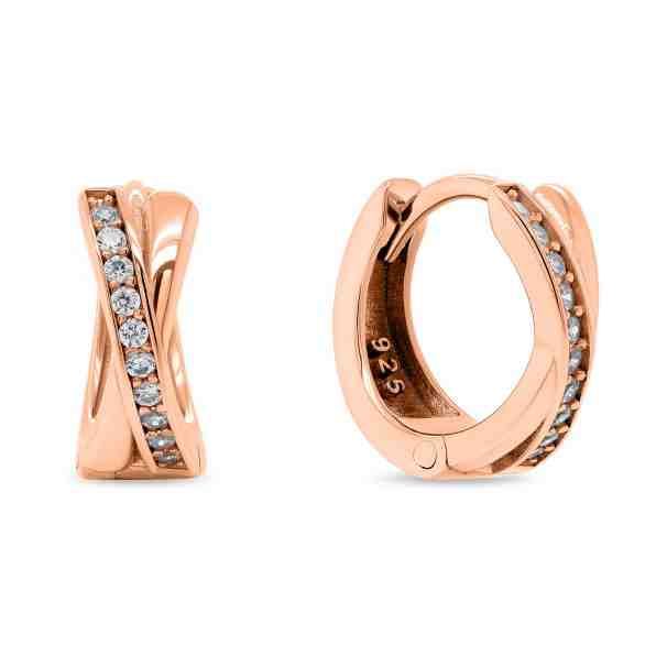 Brilio Silver Půvabné bronzové kruhové náušnice EA207R + 2 měsíce na vrácení zboží