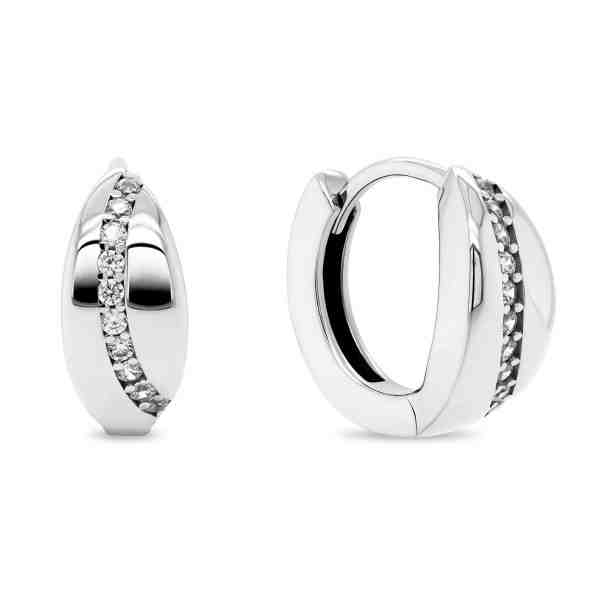Brilio Silver Elegantní stříbrné náušnice se zirkony EA208W + 2 měsíce na vrácení zboží
