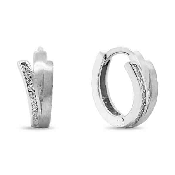 Brilio Silver Stylové stříbrné náušnice se zirkony EA210W + 2 měsíce na vrácení zboží