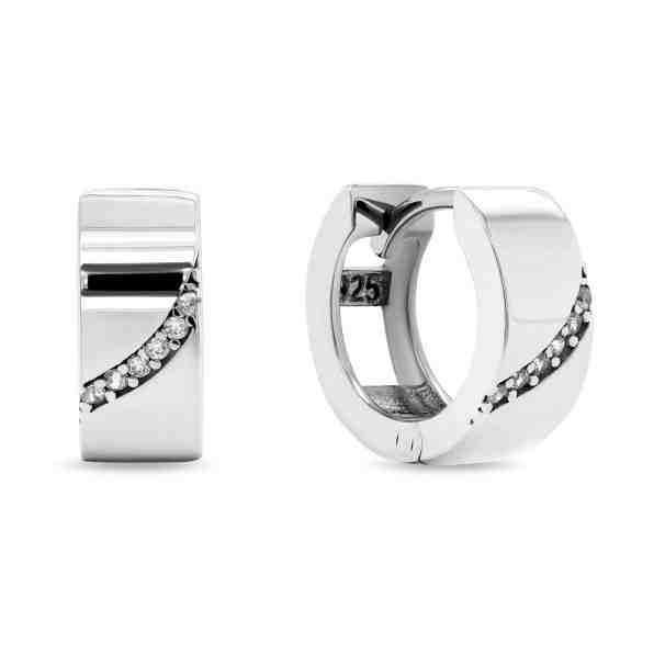 Brilio Silver Něžné kruhové stříbrné náušnice EA212W + 2 měsíce na vrácení zboží