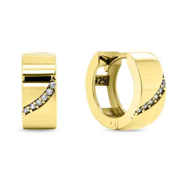 Brilio Silver Něžné kruhové pozlacené náušnice EA212Y + 2 měsíce na vrácení zboží