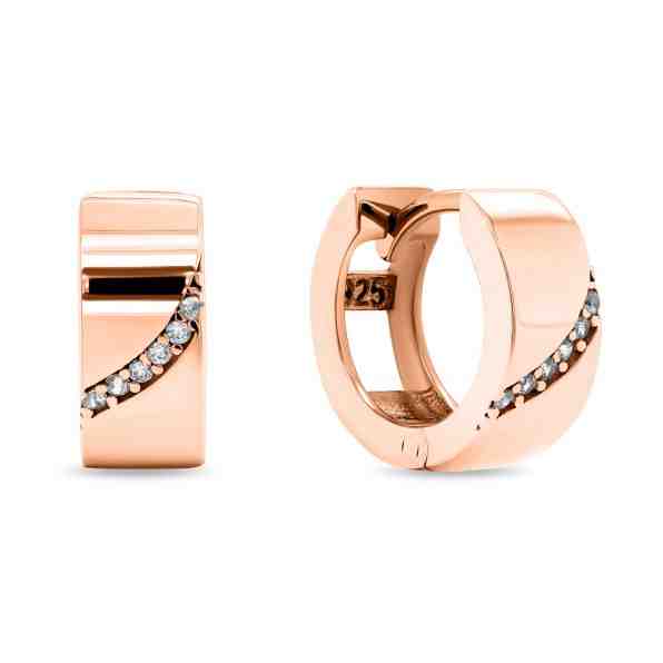 Brilio Silver Něžné kruhové bronzové náušnice EA212R + 2 měsíce na vrácení zboží