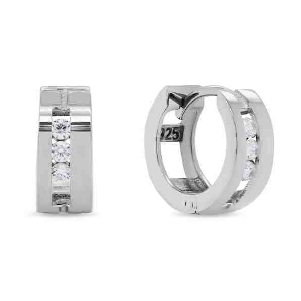 Brilio Silver Nadčasové kruhové stříbrné náušnice EA214W + 2 měsíce na vrácení zboží