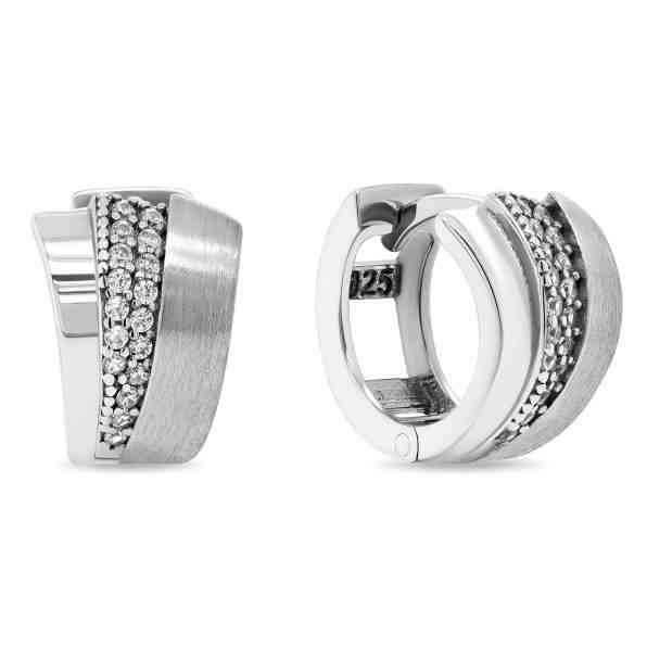 Brilio Silver Stylové stříbrné náušnice se zirkony EA216W + 2 měsíce na vrácení zboží