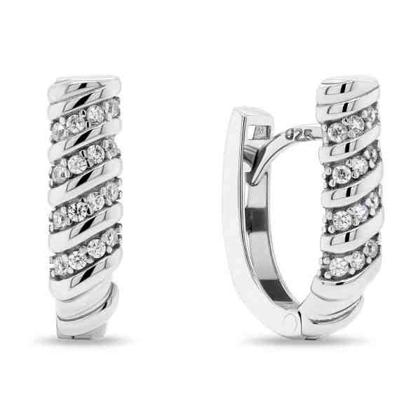 Brilio Silver Luxusní stříbrné náušnice se zirkony EA218W + 2 měsíce na vrácení zboží