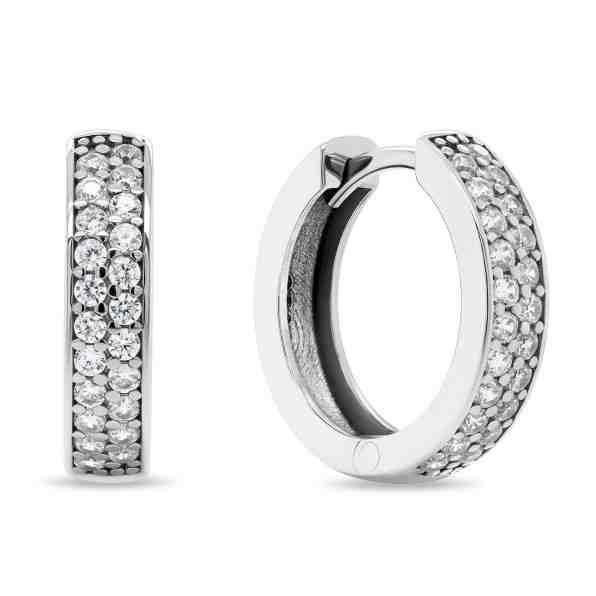 Brilio Silver Třpytivé stříbrné náušnice se zirkony EA219W + 2 měsíce na vrácení zboží