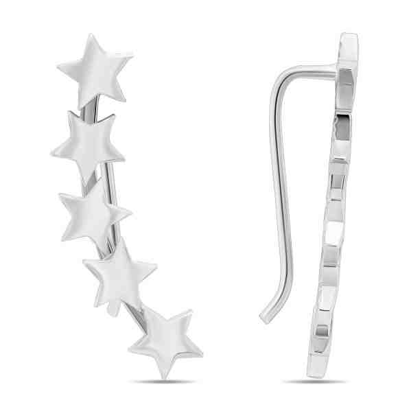 Brilio Silver Podélné stříbrné náušnice hvězdy EA220W + 2 měsíce na vrácení zboží
