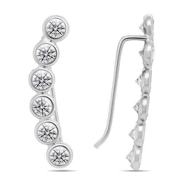 Brilio Silver Blýštivé podélné stříbrné náušnice EA222W + 2 měsíce na vrácení zboží