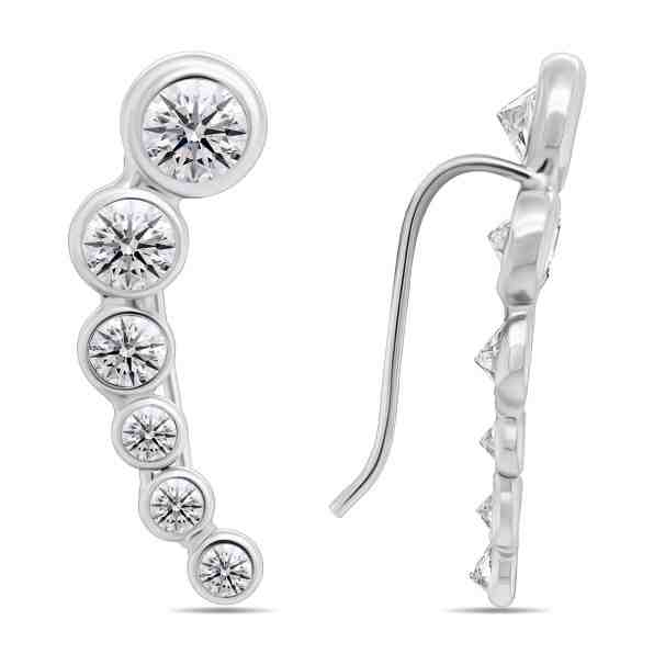 Brilio Silver Oslnivé podélné stříbrné náušnice EA223W + 2 měsíce na vrácení zboží