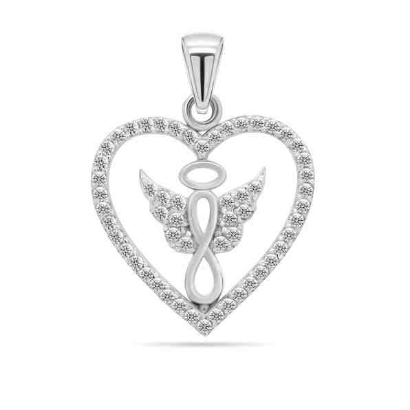 Brilio Romantický přívěsek z bílého zlata se zirkony PT20WAU + 2 měsíce na vrácení zboží