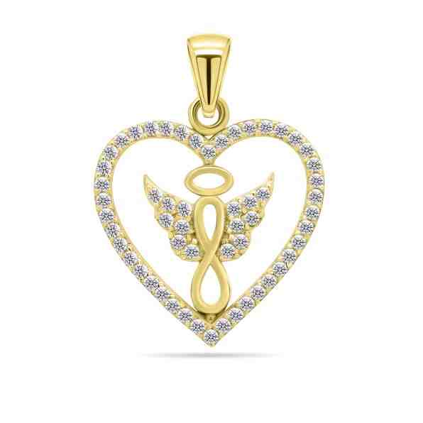 Brilio Romantický přívěsek ze žlutého zlata se zirkony PT20YAU + 2 měsíce na vrácení zboží