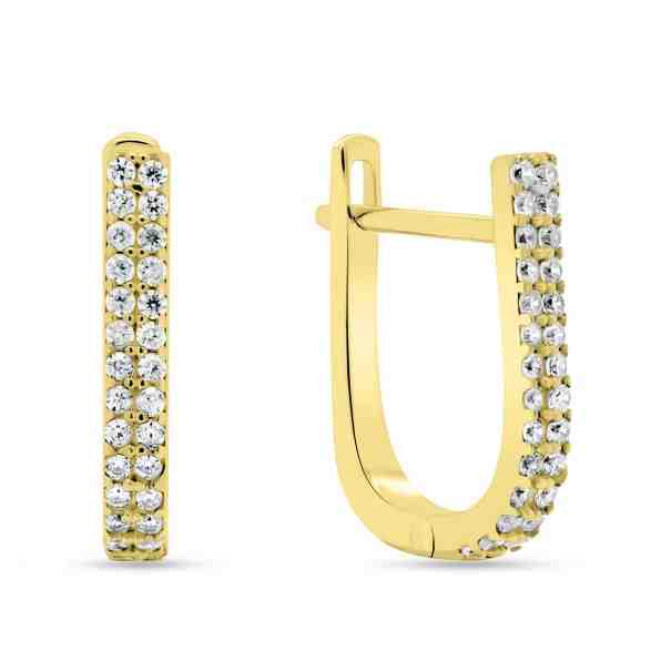 Brilio Třpytivé náušnice ze žlutého zlata s čirými zirkony EA132YAU + 2 měsíce na vrácení zboží