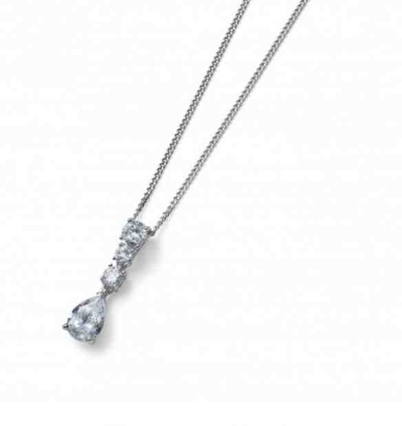 Oliver Weber Jemný stříbrný náhrdelník s krystaly Genuine Drop 61184 (řetízek, přívěsek) + 2 měsíce na vrácení zboží