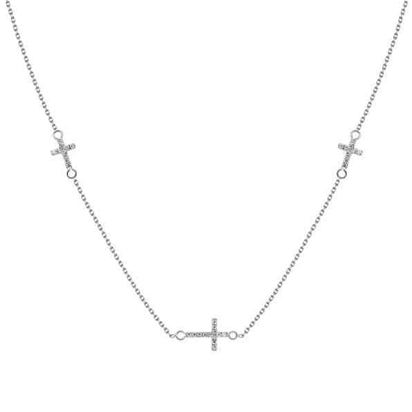 Brilio Silver Elegantní stříbrný náhrdelník se zirkony NCL27W + 2 měsíce na vrácení zboží