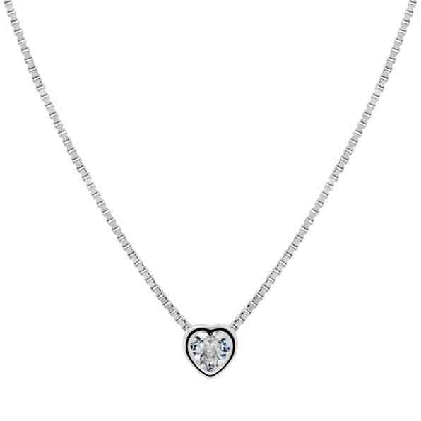 Brilio Silver Půvabný stříbrný náhrdelník Srdce NCL26W (řetízek, přívěsek) + 2 měsíce na vrácení zboží