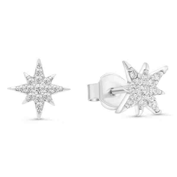 Brilio Silver Něžné stříbrné náušnice hvězdy se zirkony EA107W + 2 měsíce na vrácení zboží