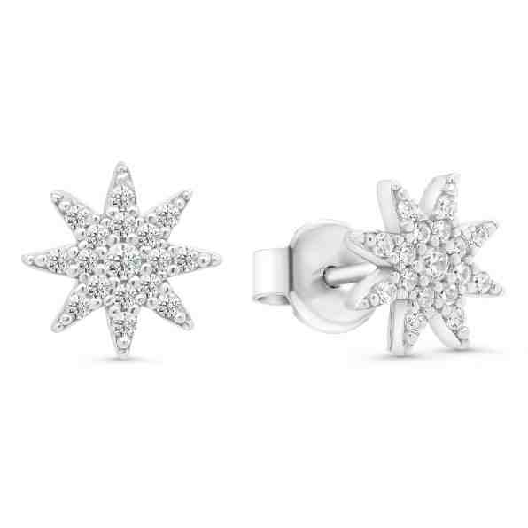 Brilio Silver Třpytivé stříbrné náušnice hvězdičky EA108W + 2 měsíce na vrácení zboží