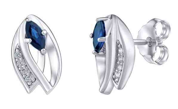 Silvego Stříbrné náušnice Isla s pravým safírem a Brilliance Zirconia FWE15688BS + 2 měsíce na vrácení zboží