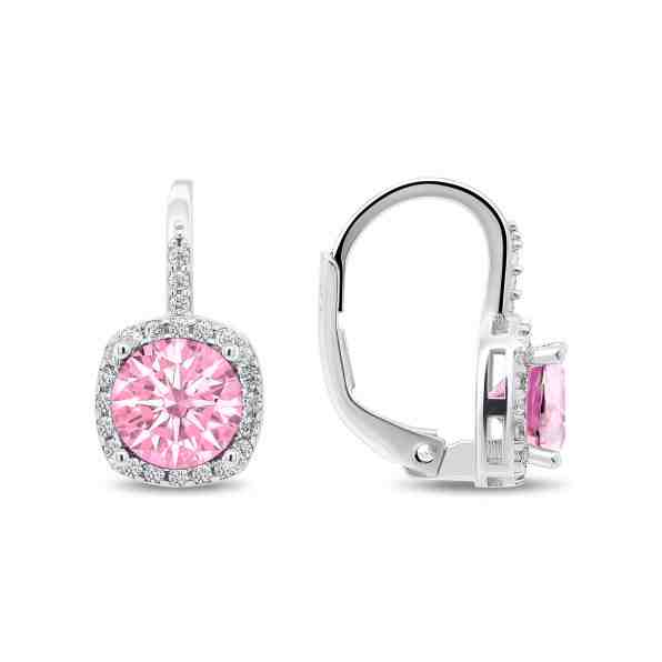 Brilio Silver Okouzlující stříbrné náušnice s růžovými zirkony EA124W + 2 měsíce na vrácení zboží