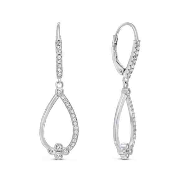 Brilio Silver Oslnivé stříbrné náušnice se zirkony EA148W + 2 měsíce na vrácení zboží