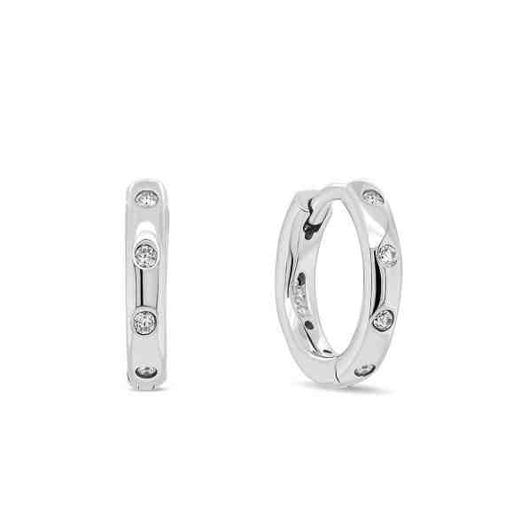 Brilio Silver Nadčasové kruhové stříbrné náušnice EA150W + 2 měsíce na vrácení zboží