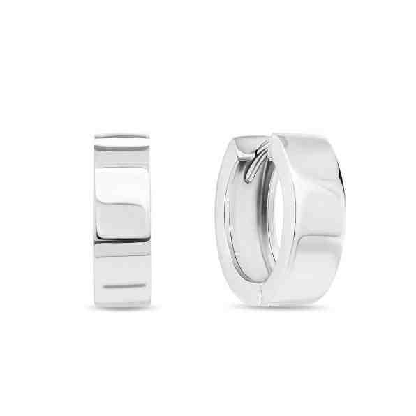 Brilio Silver Široké kruhové stříbrné náušnice EA151W + 2 měsíce na vrácení zboží