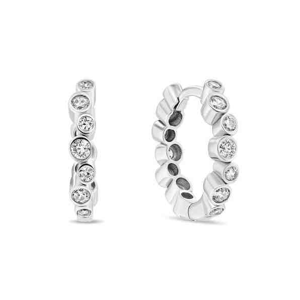 Brilio Silver Půvabné stříbrné náušnice kruhy EA157W + 2 měsíce na vrácení zboží