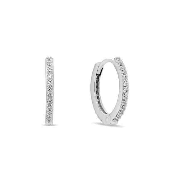 Brilio Silver Třpytivé stříbrné náušnice kruhy EA159W 2,2 cm + 2 měsíce na vrácení zboží