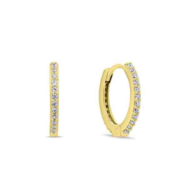 Brilio Silver Třpytivé pozlacené náušnice kruhy EA159Y 2,2 cm + 2 měsíce na vrácení zboží