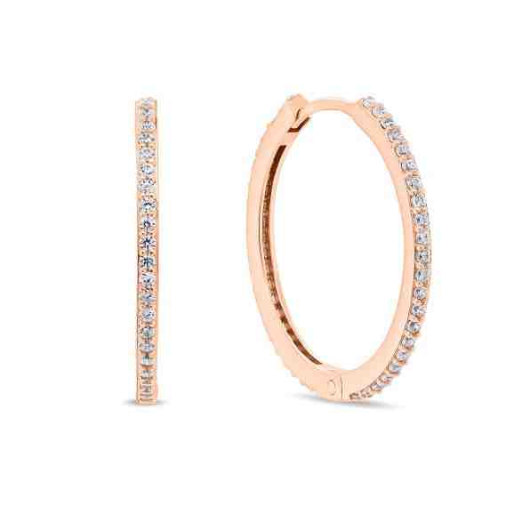 Brilio Silver Třpytivé bronzové náušnice kruhy EA159R 2,2 cm + 2 měsíce na vrácení zboží