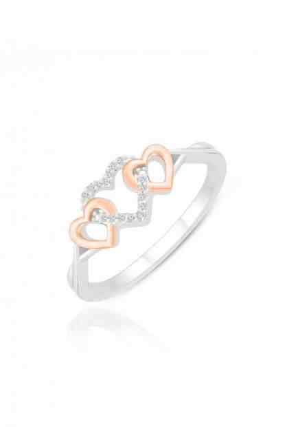 JVD Romantický stříbrný bicolor prsten Srdíčka SVLR0374XH2BK 58 mm + 2 měsíce na vrácení zboží