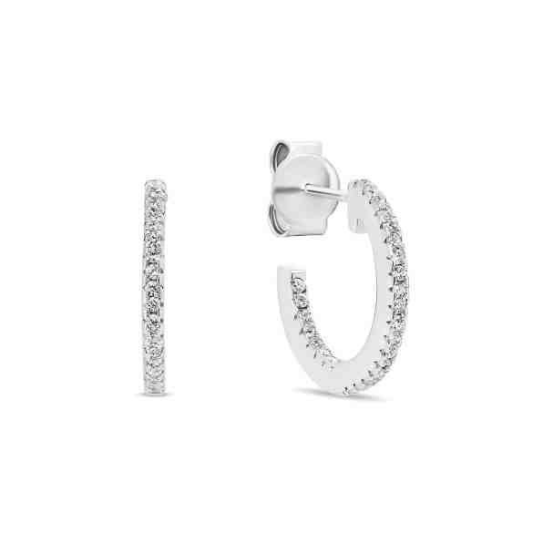 Brilio Silver Stříbrné kruhové náušnice se zirkony EA167W + 2 měsíce na vrácení zboží