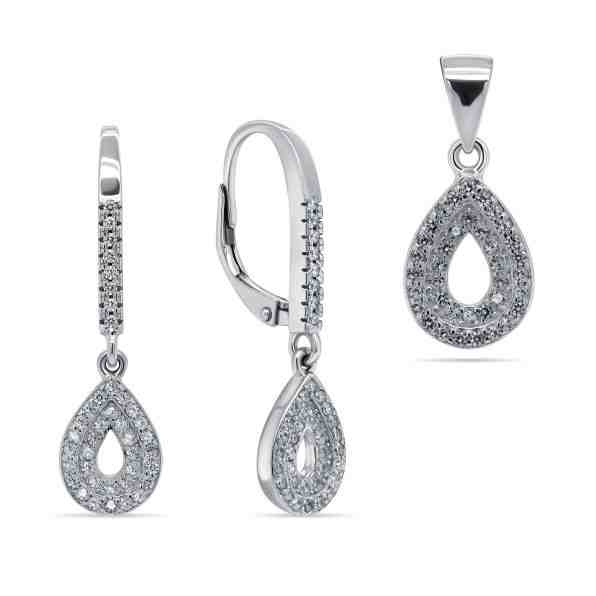 Brilio Silver Elegantní stříbrný set přívěsku a náušnic SET198W + 2 měsíce na vrácení zboží