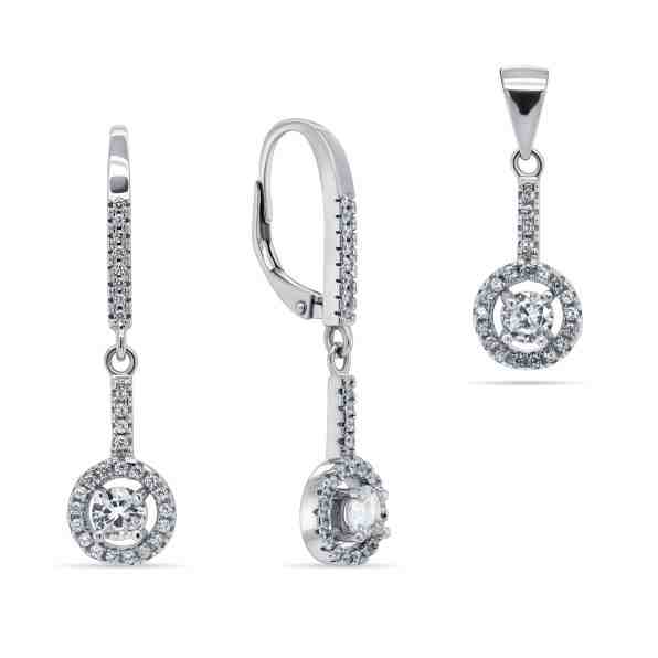 Brilio Silver Luxusní stříbrný set přívěsku a náušnic SET199W + 2 měsíce na vrácení zboží