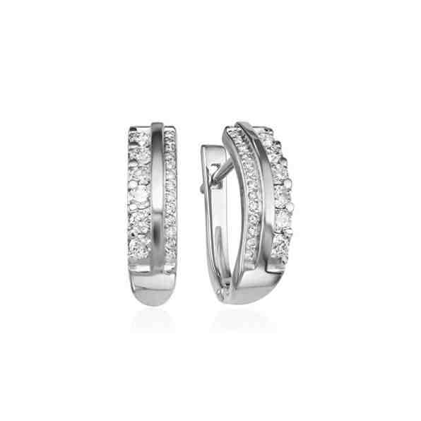 JVD Stylové stříbrné náušnice se zirkony SVLE1050XH2BI00 + 2 měsíce na vrácení zboží