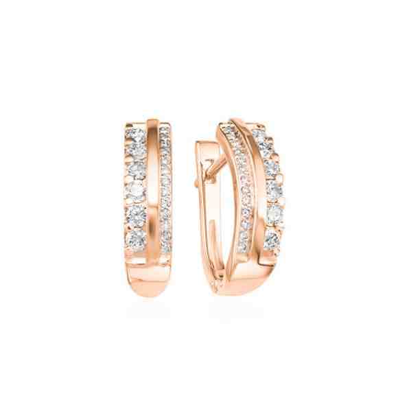 JVD Stylové bronzové náušnice se zirkony SVLE1050XH2RO00 + 2 měsíce na vrácení zboží