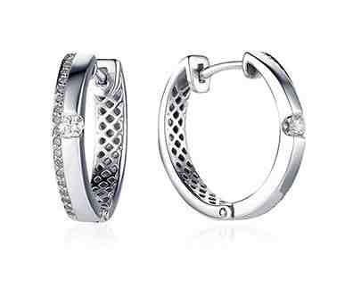 JVD Blýštivé stříbrné kruhové náušnice se zirkony SVLE1098XH2BI00 + 2 měsíce na vrácení zboží