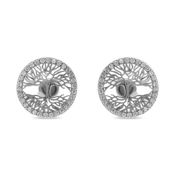 Brilio Silver Jemné stříbrné náušnice se zirkony Strom života EA231W + 2 měsíce na vrácení zboží