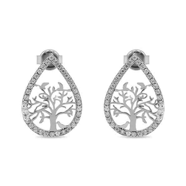 Brilio Silver Originální stříbrné náušnice se zirkony Strom života EA232W + 2 měsíce na vrácení zboží