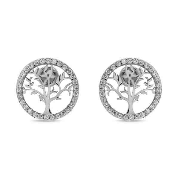 Brilio Silver Půvabné stříbrné náušnice se zirkony Strom života EA233W + 2 měsíce na vrácení zboží