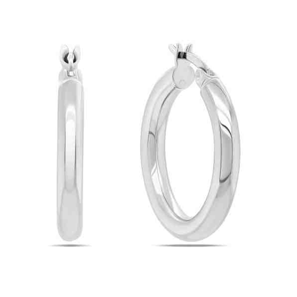 Brilio Silver Elegantní stříbrné náušnice kruhy EA236W + 2 měsíce na vrácení zboží
